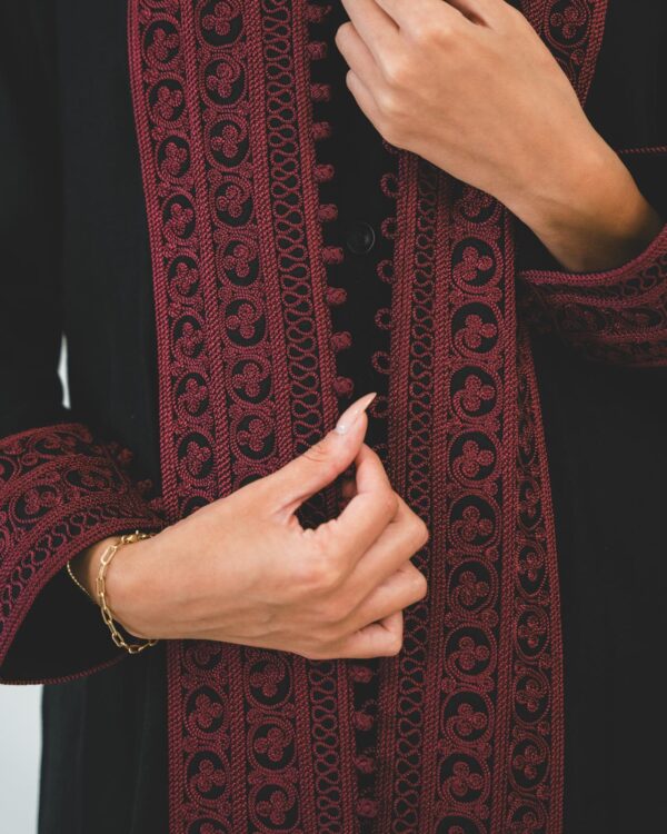 One-piece open caftan (burgundy kimono top) - Image 2
