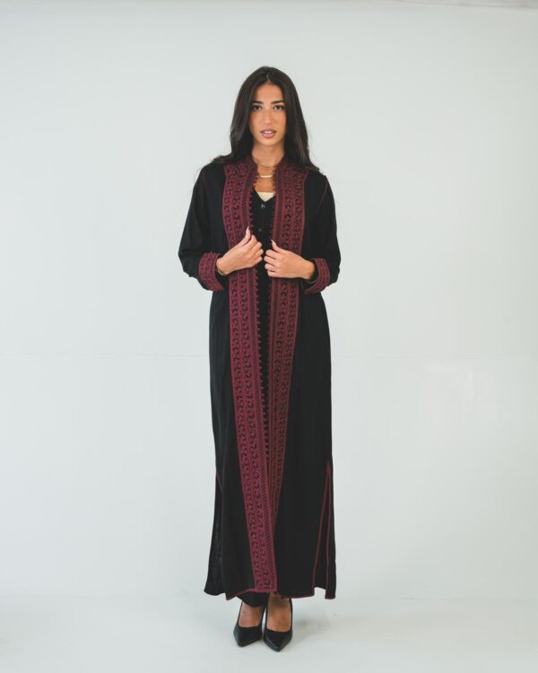 One-piece open caftan (burgundy kimono top) - Image 4