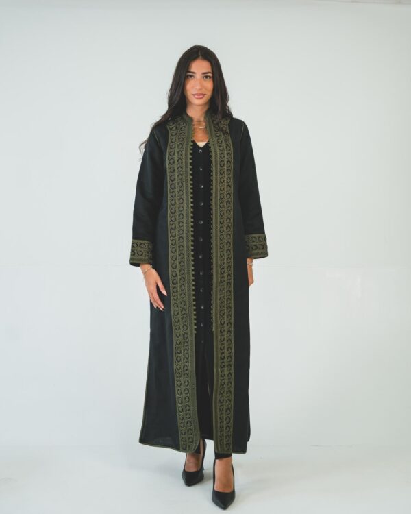 One-piece open caftan (kimono top, green) - Image 4