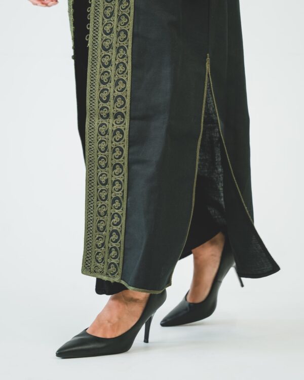 One-piece open caftan (kimono top, green) - Image 3