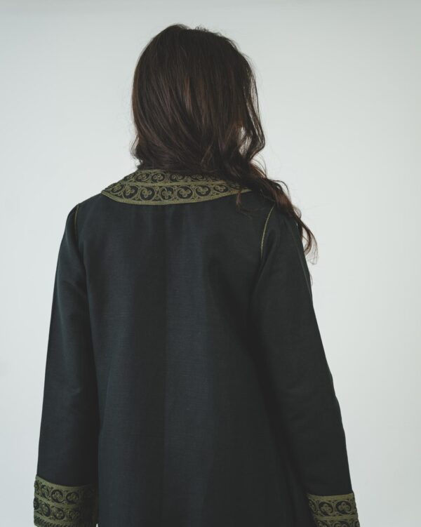 One-piece open caftan (kimono top, green) - Image 2