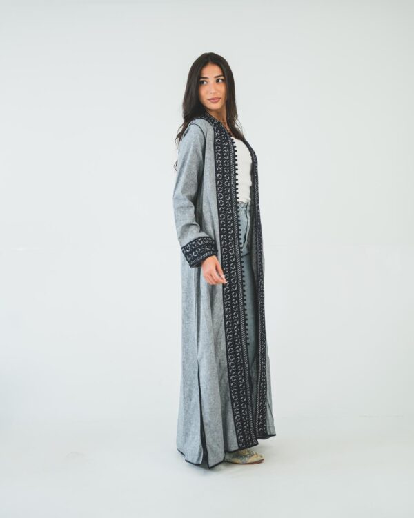 One-piece open caftan (kimono top, gray) - Image 3