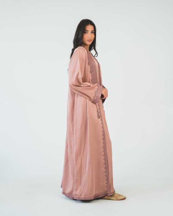 Rose gold silk two-piece caftan - Image 4