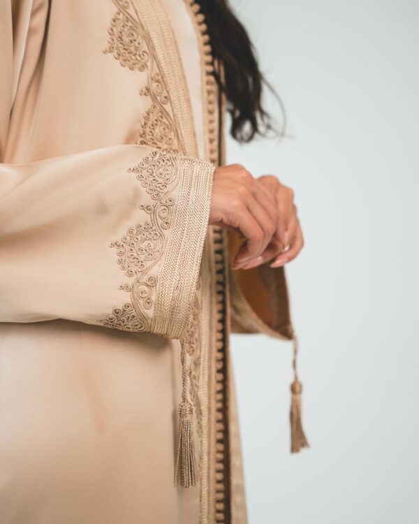 Two-piece gold silk caftan - Image 4