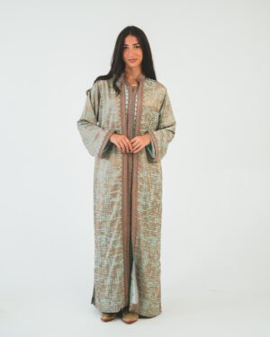 Two-piece printed silk caftan
