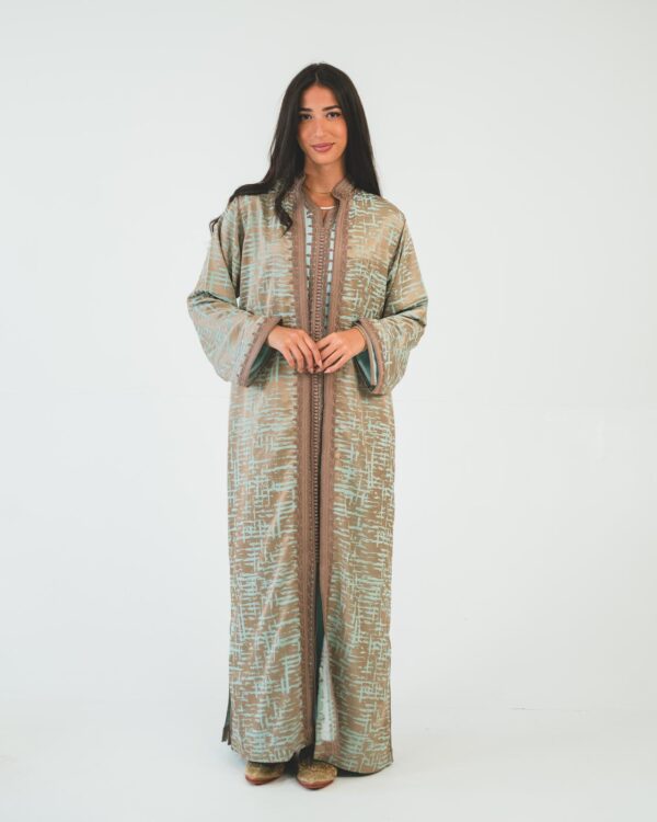 Two-piece printed silk caftan