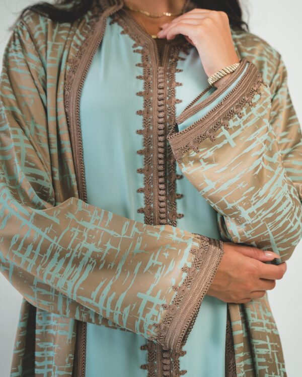 Two-piece printed silk caftan - Image 5