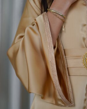 Golden satin caftan