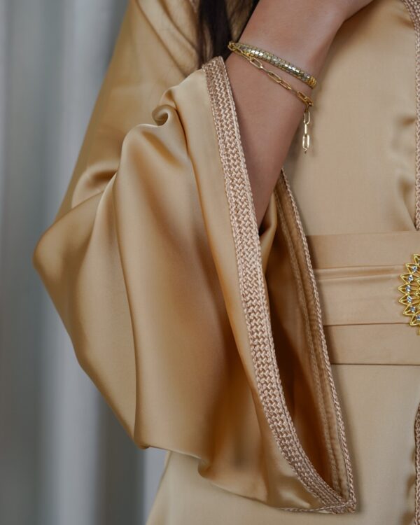 Golden satin caftan