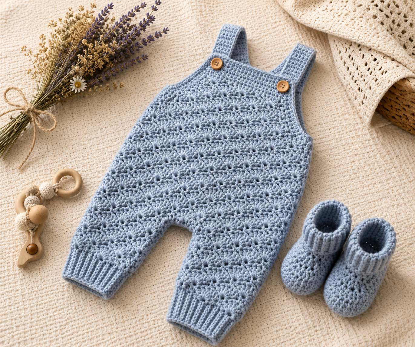 Handmade Crochet Baby Romper Set