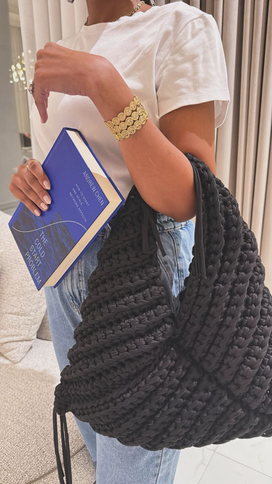 Triangle Crochet Bag – Black - Image 4