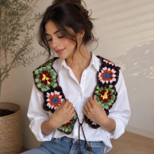 Granny Square Crochet Collar