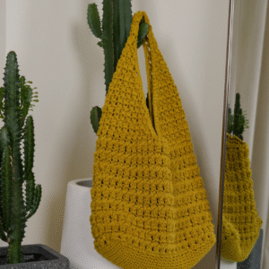 Mustard Crochet Tote Bag